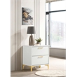 Pemberly Row 2-drawer Nightstand with Gold Bracket Legs in White