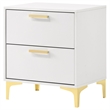 Pemberly Row 2-drawer Nightstand with Gold Bracket Legs in White