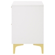 Pemberly Row 2-drawer Nightstand with Gold Bracket Legs in White