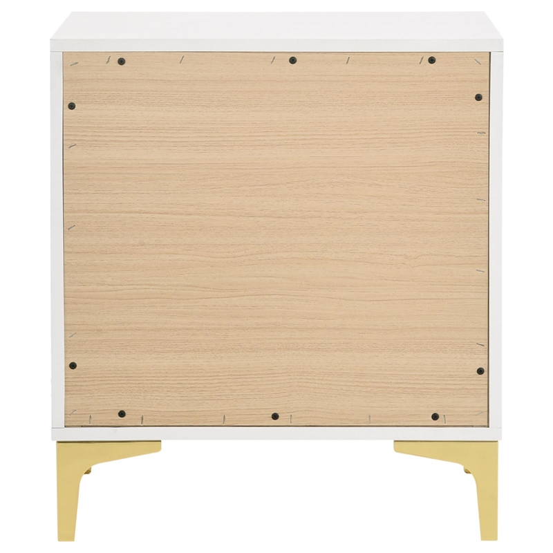 Pemberly Row 2-drawer Nightstand with Gold Bracket Legs in White