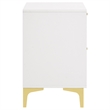 Pemberly Row 2-drawer Nightstand with Gold Bracket Legs in White