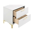 Pemberly Row 2-drawer Nightstand with Gold Bracket Legs in White