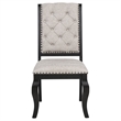 Pemberly Row 9-Piece Fabric Dining Table Set in Tan/Distressed Noir
