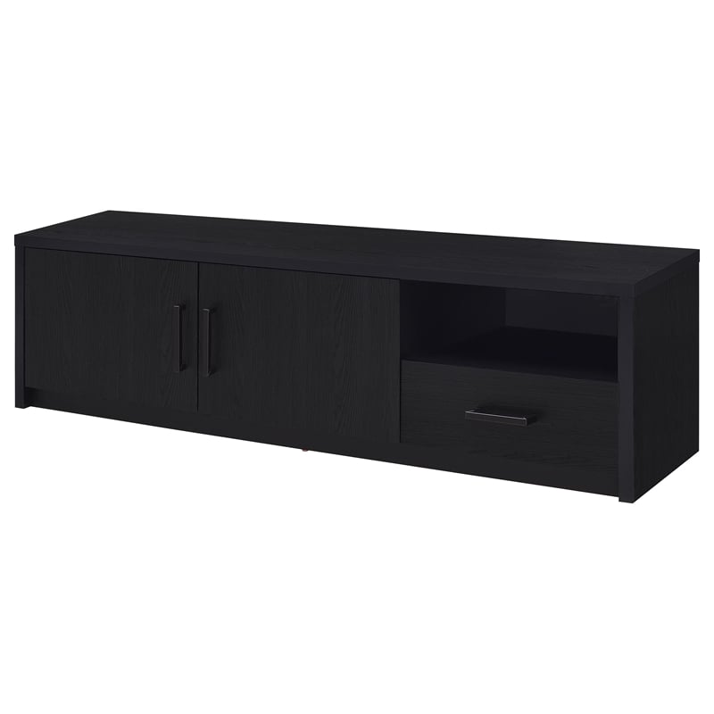 Pemberly Row 70-inch 2-door TV Stand Media Console with Drawer in Black