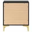 Pemberly Row 2-drawer Nightstand with Gold Bracket Legs in Black