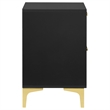 Pemberly Row 2-drawer Nightstand with Gold Bracket Legs in Black