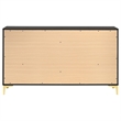 Pemberly Row 6-drawer Dresser with Gold Bracket Legs in Black