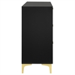 Pemberly Row 6-drawer Dresser with Gold Bracket Legs in Black