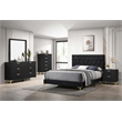 Pemberly Row 6-drawer Dresser with Gold Bracket Legs in Black