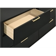 Pemberly Row 6-drawer Dresser with Mirror and Gold Bracket Legs in Black