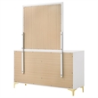 Pemberly Row 6-drawer Dresser with Mirror and Gold Bracket Legs in White