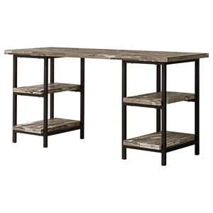 Pemberly Row 59-inch 4-shelf Writing Desk in Weathered Brown