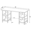 Pemberly Row 59-inch 4-shelf Writing Desk in Weathered Brown