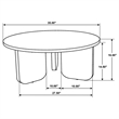 Pemberly Row 2-Piece Round Marble Top Coffee Table Set in Brown