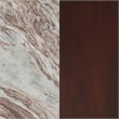 Pemberly Row Transitional Round Marble Top Cocktail Coffee Table in Brown