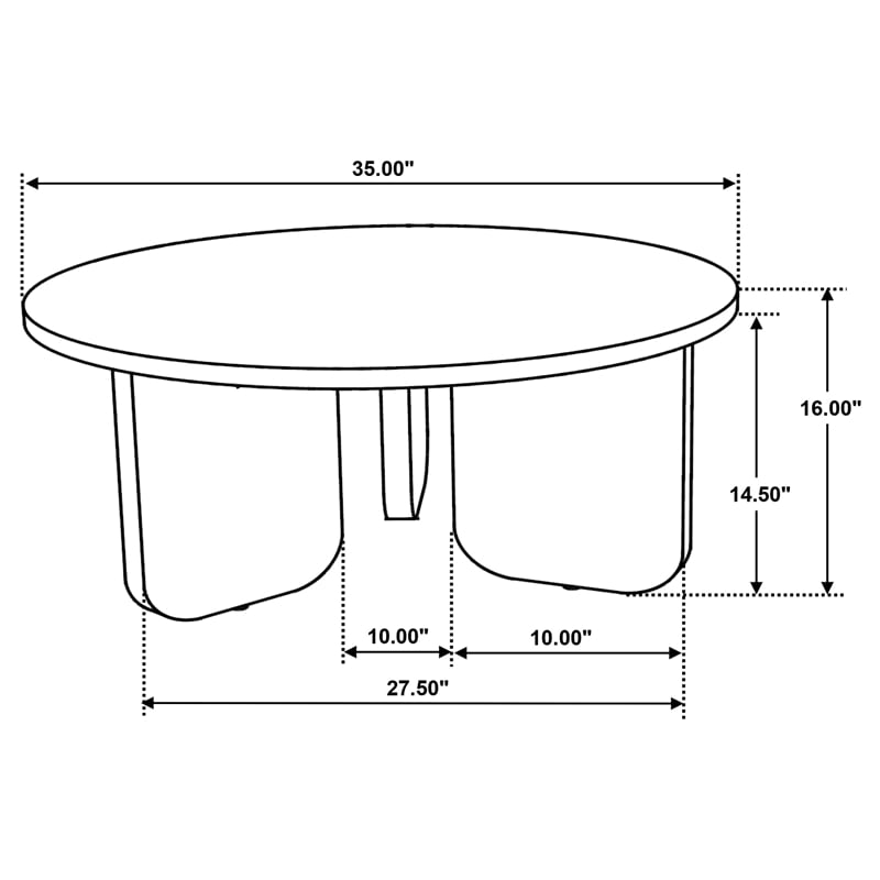 Pemberly Row Transitional Round Marble Top Cocktail Coffee Table in Brown