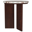 Pemberly Row Transitional Round Marble Top Side End Table in Brown