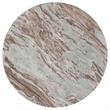 Pemberly Row Transitional Round Marble Top Side End Table in Brown