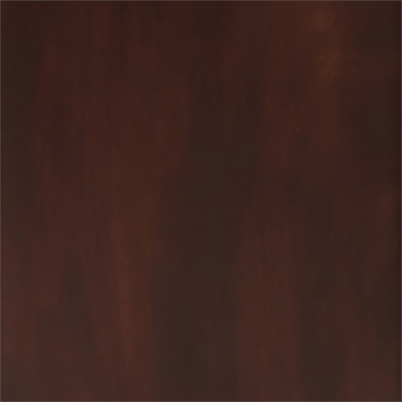 Pemberly Row Transitional Round Marble Top Side End Table in Brown