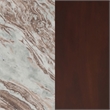 Pemberly Row Transitional Round Marble Top Side End Table in Brown