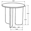 Pemberly Row Transitional Round Marble Top Side End Table in Brown