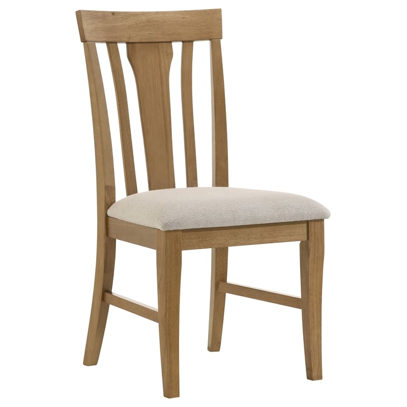 Pemberly Row 7-Piece Round Wood Dining Table Set in Natural Light Brown