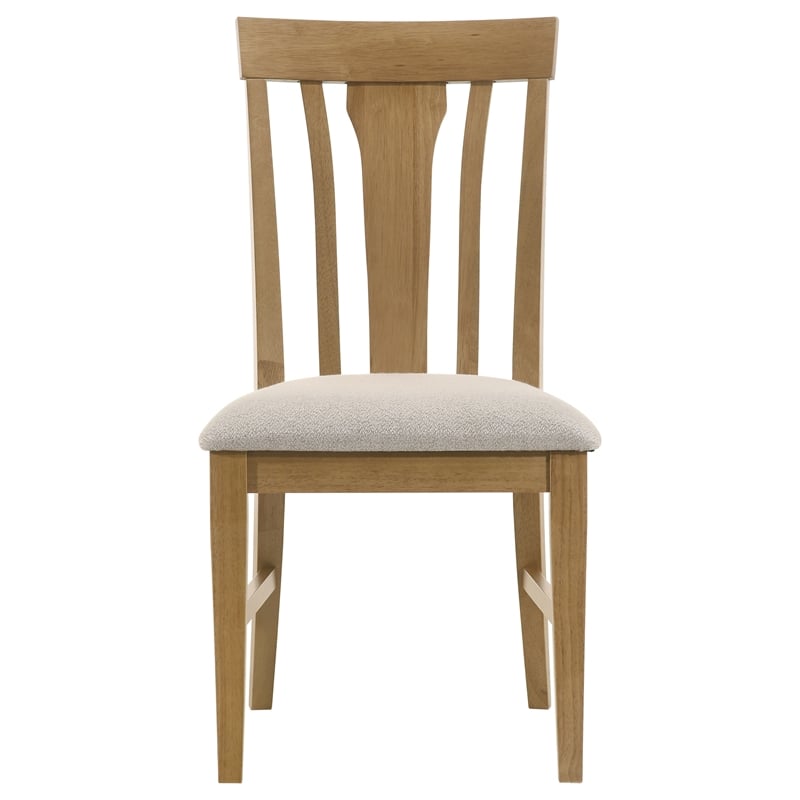 Pemberly Row 7-Piece Round Wood Dining Table Set in Natural Light Brown