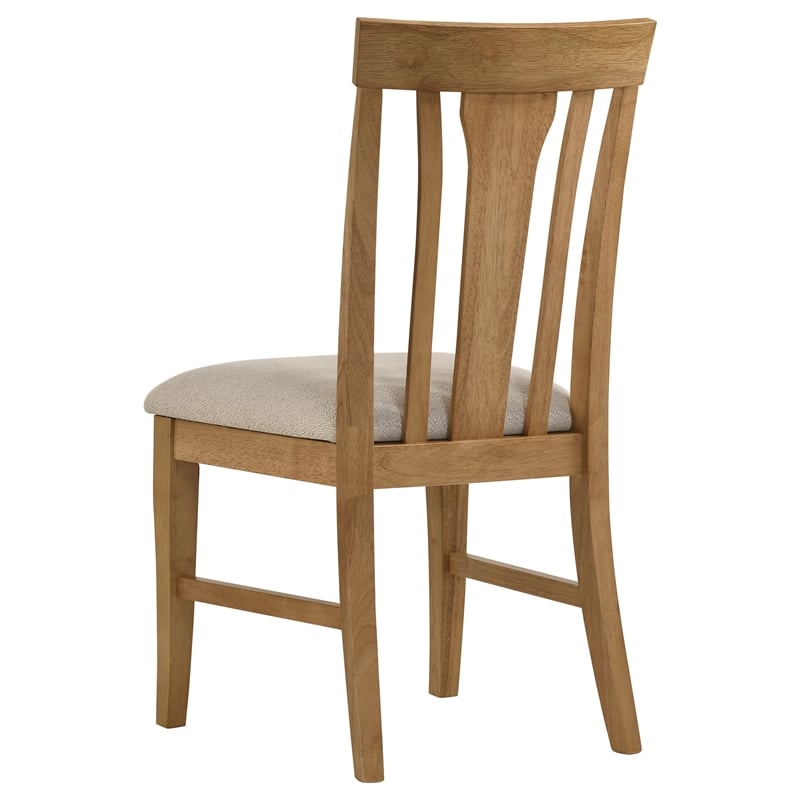 Pemberly Row 7-Piece Round Wood Dining Table Set in Natural Light Brown