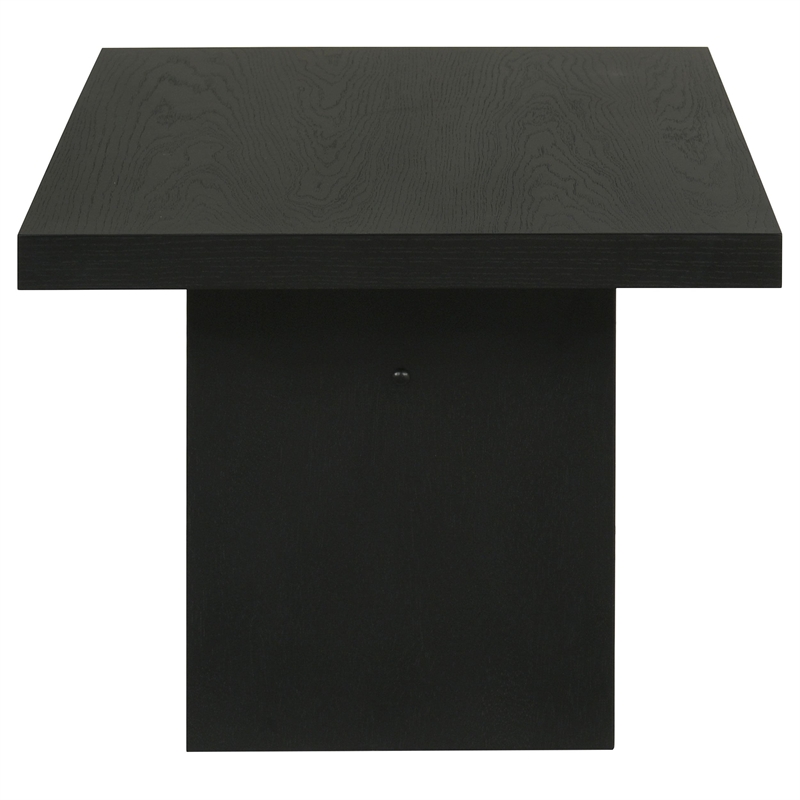 Pemberly Row 2-Piece Transitional Wood Coffee and End Table Set in Black