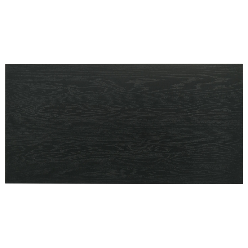 Pemberly Row 2-Piece Transitional Wood Coffee and End Table Set in Black