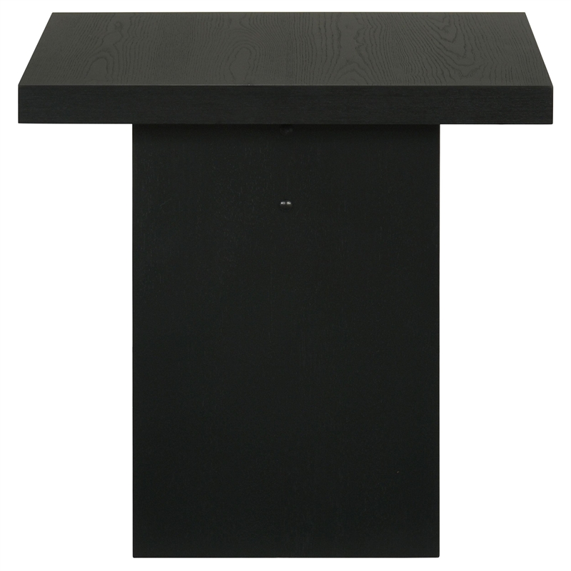 Pemberly Row 2-Piece Transitional Wood Coffee and End Table Set in Black