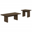 Pemberly Row 2-Piece Transitional Wood Coffee and End Table Set in Walnut