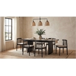 Pemberly Row 7-Piece 82-Inch Fabric and Wood Dining Set in Wheat/Black