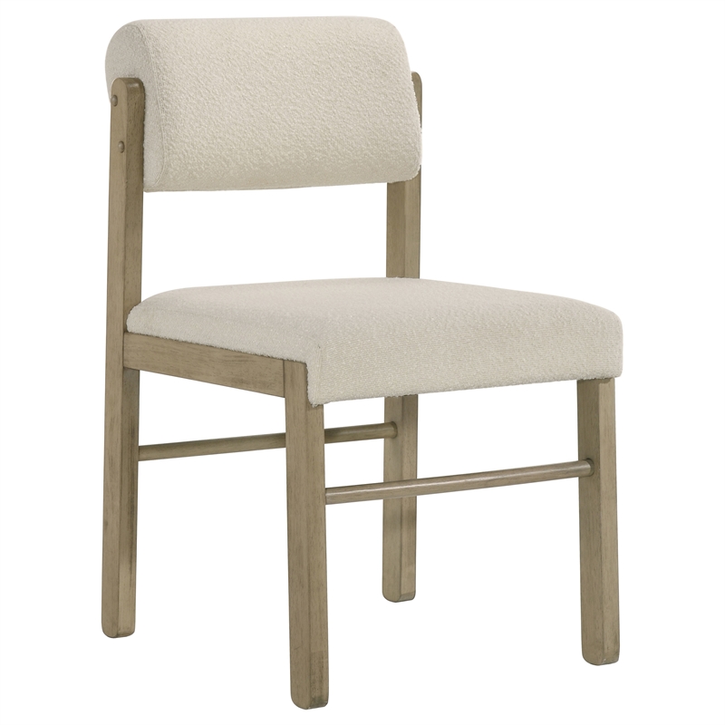 Pemberly Row 7-Piece Wood Spindle Chair Dining Set in Cream/Natural Oak