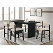Pemberly Row 7-Piece Fabric and Wood Counter Dining Set in Cream/Black