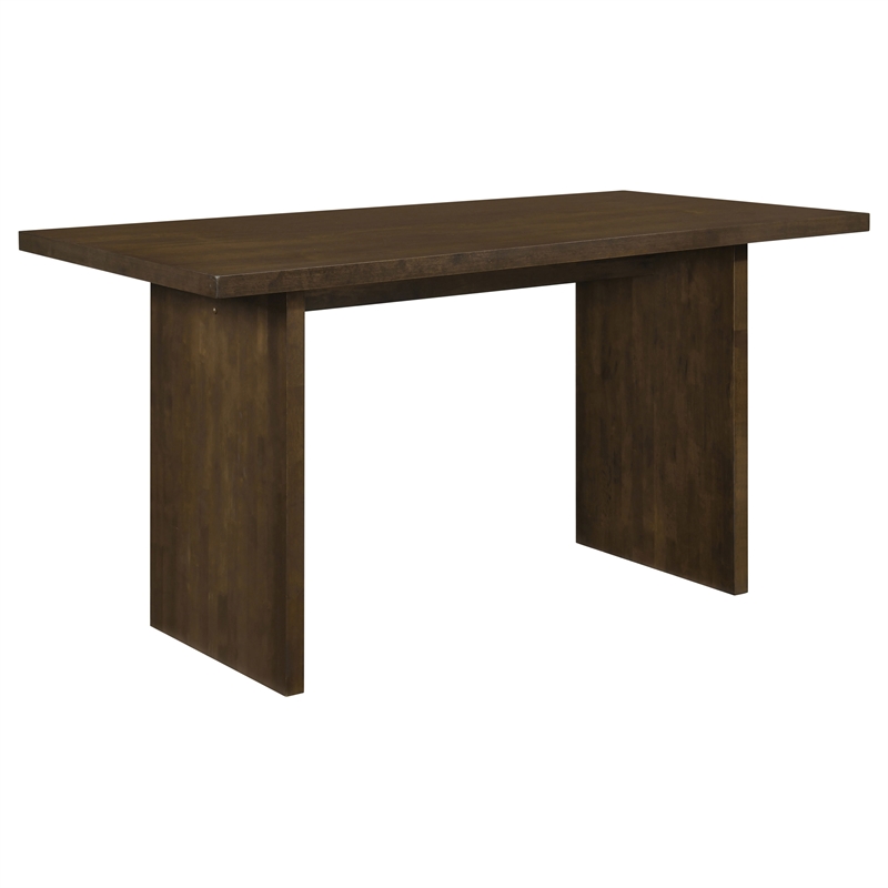 Pemberly Row 7-Piece Fabric and Wood Counter Dining Set in Cream/Walnut