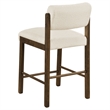 Pemberly Row 7-Piece Fabric and Wood Counter Dining Set in Cream/Walnut