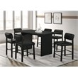 Pemberly Row 7-Piece Wood and Faux Leather Counter Dining Set in Black