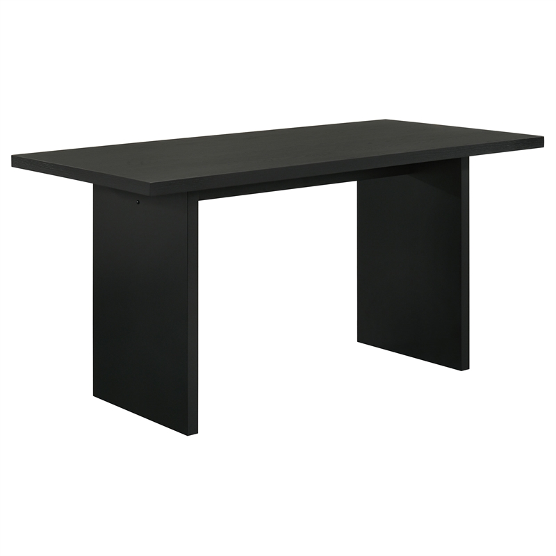 Pemberly Row 7-Piece Wood and Faux Leather Counter Dining Set in Black