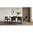 Pemberly Row 7-Piece Faux Leather Counter Dining Set in Walnut/Black