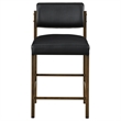 Pemberly Row 7-Piece Faux Leather Counter Dining Set in Walnut/Black