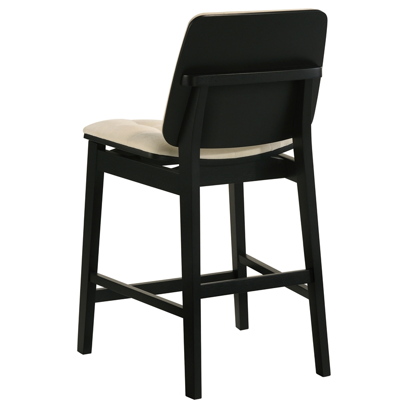 Pemberly Row 7-Piece Wood and Velvet Counter Dining Set in Cream/Black