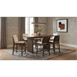Pemberly Row 7-Piece Wood and Velvet Counter Dining Set in Cream/Walnut