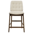 Pemberly Row 7-Piece Wood and Velvet Counter Dining Set in Cream/Walnut