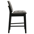 Pemberly Row 7-Piece Wood and Fabric Counter Dining Set in Black/Gray