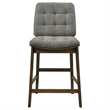 Pemberly Row 7-Piece Wood and Fabric Counter Dining Set in Walnut/Gray