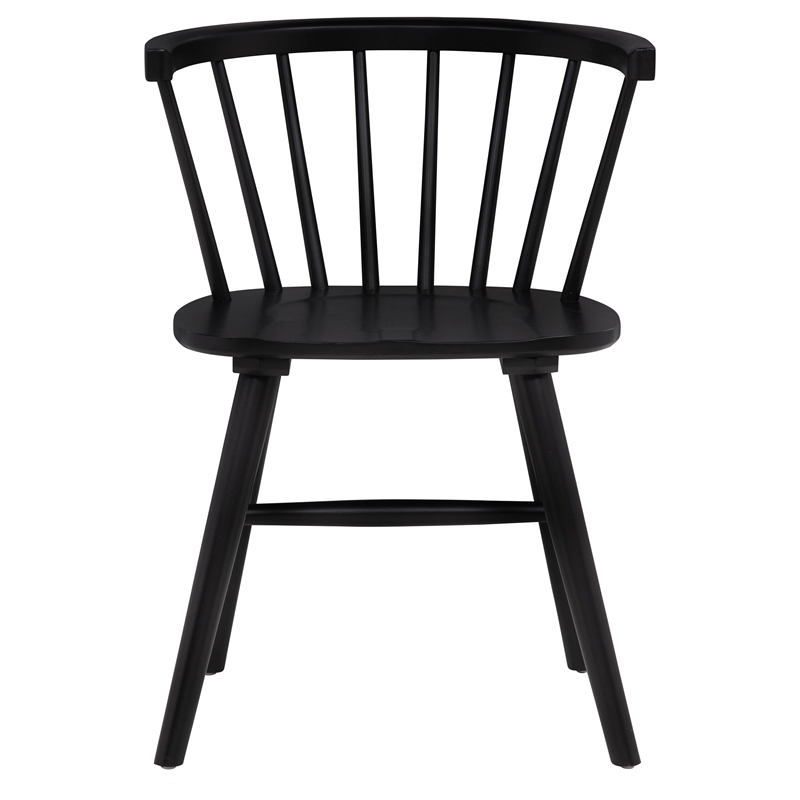 Pemberly Row 7-Piece 82-Inch Wood Dining Set with Spindle Chair in Black