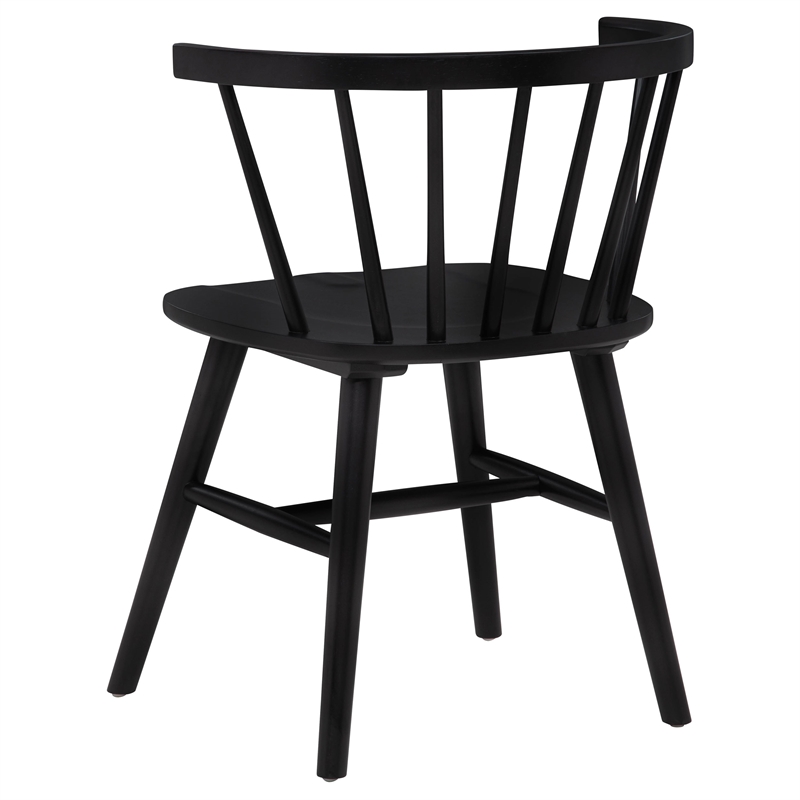 Pemberly Row 7-Piece 82-Inch Wood Dining Set with Spindle Chair in Black