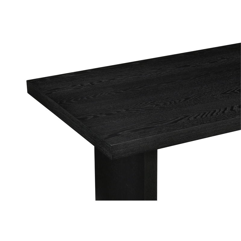 Pemberly Row 3-Piece Transitional Wood Coffee and End Table Set in Black