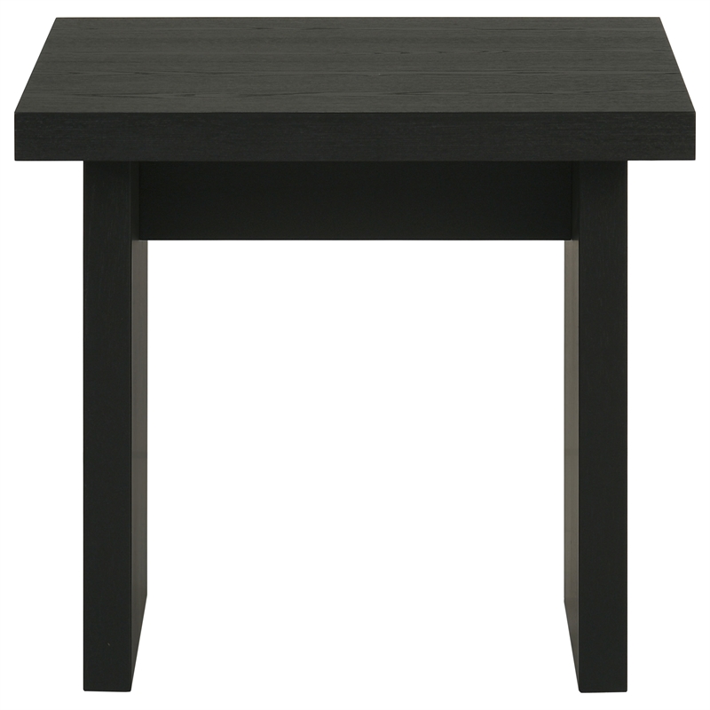 Pemberly Row 3-Piece Transitional Wood Coffee and End Table Set in Black